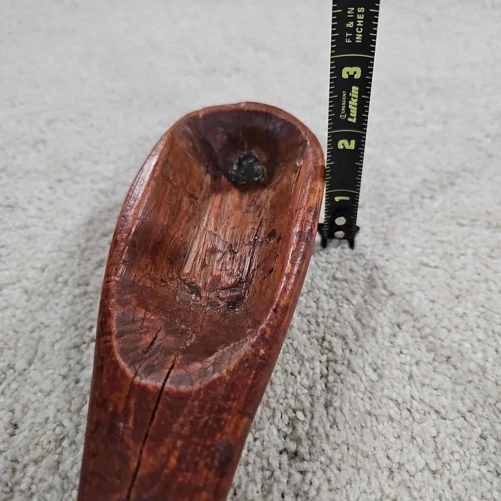 THICK VTG/Antique Hand Carved Wooden Spoon 18